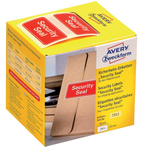 AVERY Avery 7311 utskriftsbara etiketter Röd Självhäftande skrivaretikett