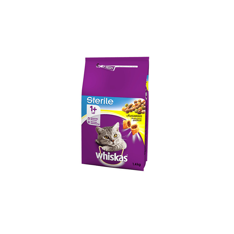 Produktbild för ‎Whiskas 5900951259180 torrfoder till katt 1,4 kg Vuxen Kyckling