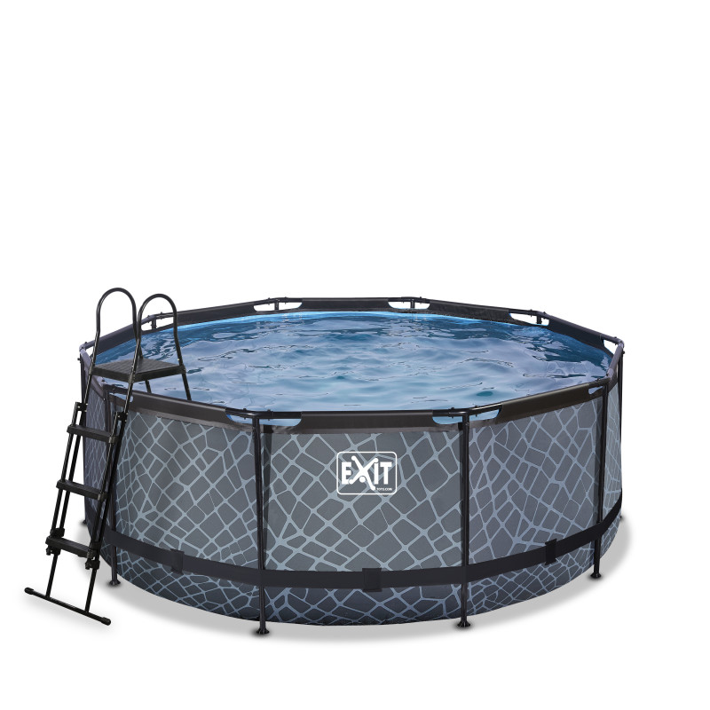 Produktbild för EXIT 30.22.12.00 ovan mark-svimmingpooler Pool med ram Rund 10126 l Grå