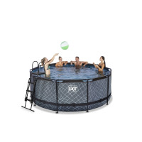 Produktbild för EXIT Stone pool ø360x122cm med filterpump