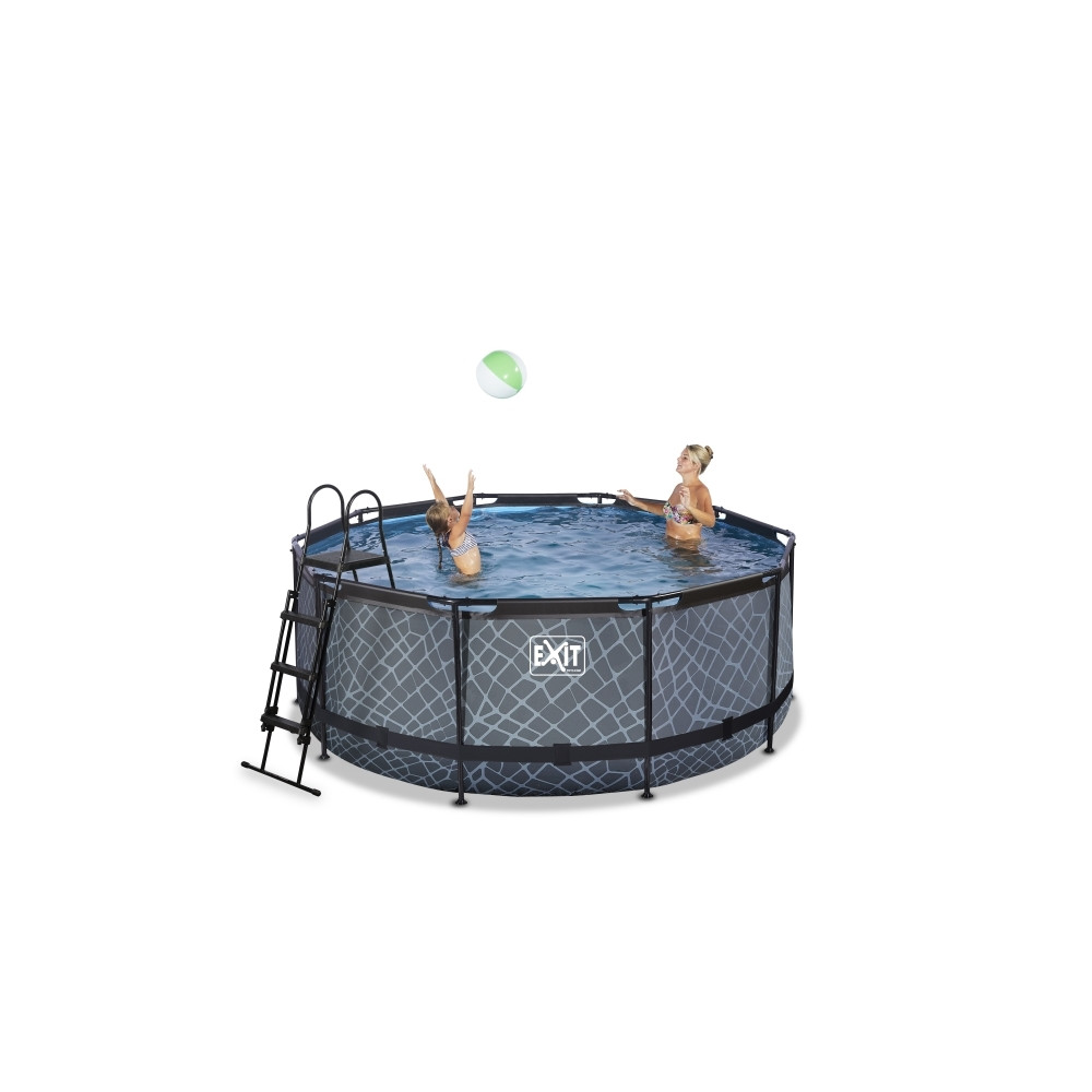 Produktbild för EXIT Stone pool ø360x122cm med filterpump