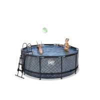 Produktbild för EXIT Stone pool ø360x122cm med filterpump