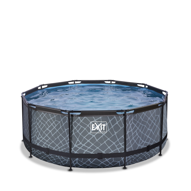Produktbild för EXIT 30.22.12.00 ovan mark-svimmingpooler Pool med ram Rund 10126 l Grå