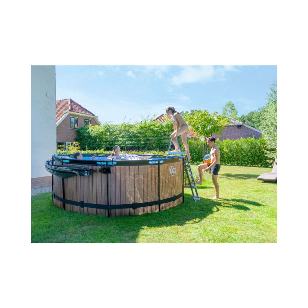 Produktbild för EXIT Stone pool ø360x122cm med filterpump