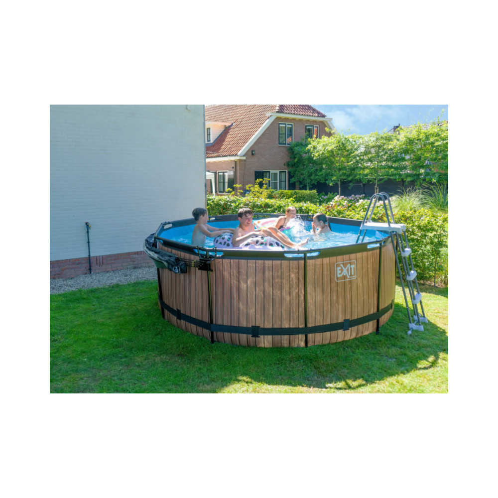 Produktbild för EXIT Stone pool ø360x122cm med filterpump