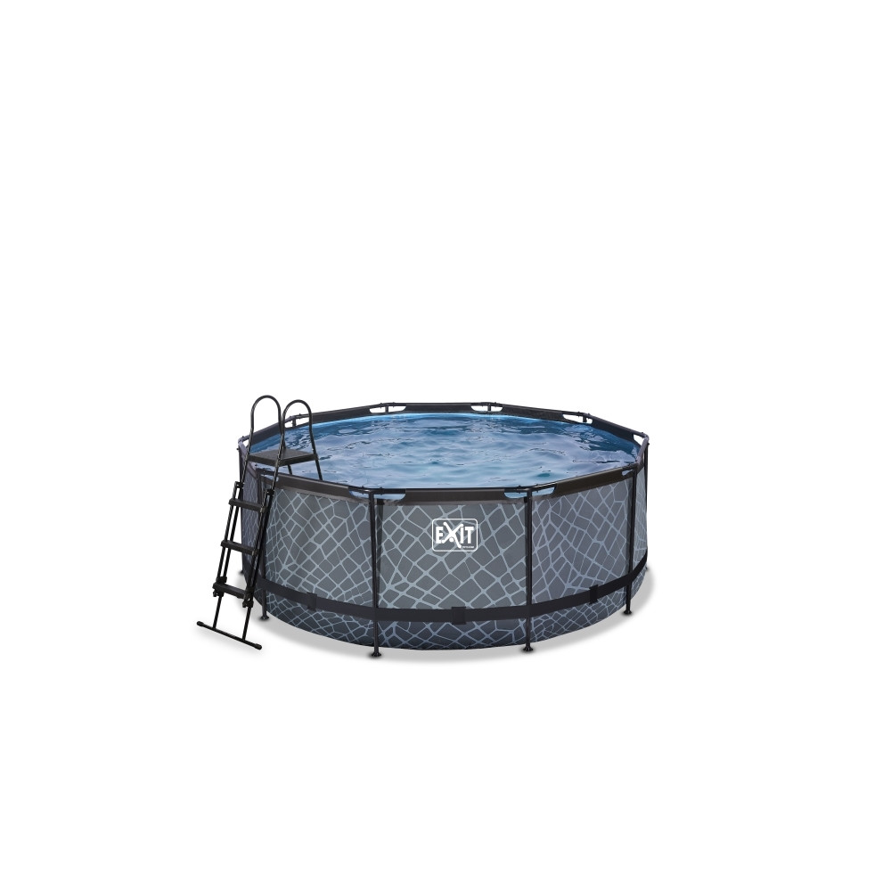 Produktbild för EXIT Stone pool ø360x122cm med filterpump
