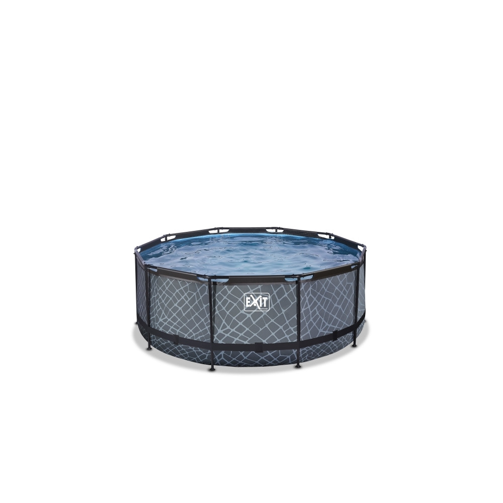 Produktbild för EXIT Stone pool ø360x122cm med filterpump