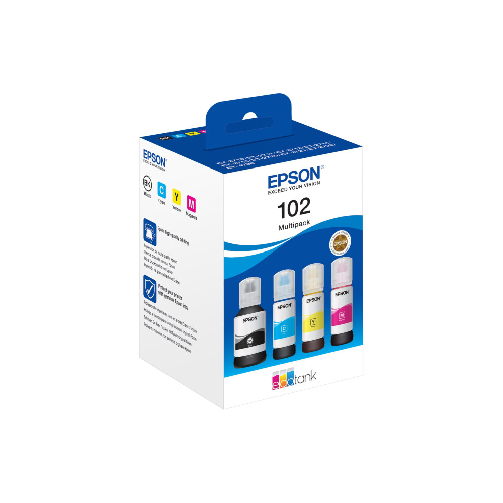 Produktbild för Epson 102 Multipack - 4-pack - svart, gul, cyan, magenta - original - bläckpatron