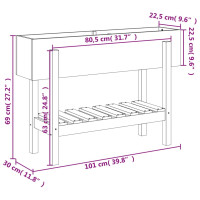 Produktbild för Odlingslåda på ben 101x30x69 cm massivt douglasträ