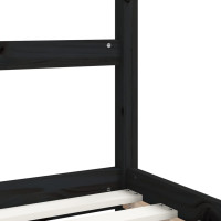 Produktbild för Sängram för barnsäng m. lådor svart 90x200 cm massiv furu