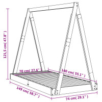 Produktbild för Sängram för barnsäng 70x140 cm massiv furu