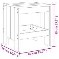 Produktbild för Trädgårdspallar 2 st svart 40x36x45 cm massiv furu