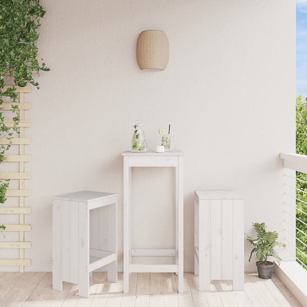 Produktbild för Barstolar 2 st vit 40x36x75 cm massiv furu