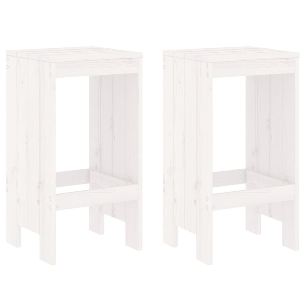 Produktbild för Barstolar 2 st vit 40x36x75 cm massiv furu