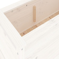 Produktbild för Odlingslåda på ben 119,5x40x39 cm vit massiv furu