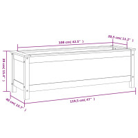 Produktbild för Odlingslåda på ben 119,5x40x39 cm vit massiv furu