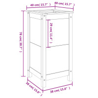 Produktbild för Odlingslåda 40x40x78 cm vit massiv furu