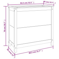 Produktbild för Odlingslåda 82,5x40x78 cm honungsbrun massiv furu