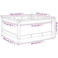 Produktbild för Odlingslåda 82,5x82,5x39 cm svart massiv furu