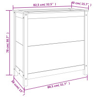 Produktbild för Odlingslåda 82,5x40x78 cm vit massiv furu