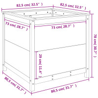 Produktbild för Odlingslåda 82,5x82,5x78 cm grå massiv furu