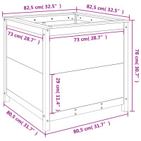 Produktbild för Odlingslåda 82,5x82,5x78 cm honungsbrun massiv furu