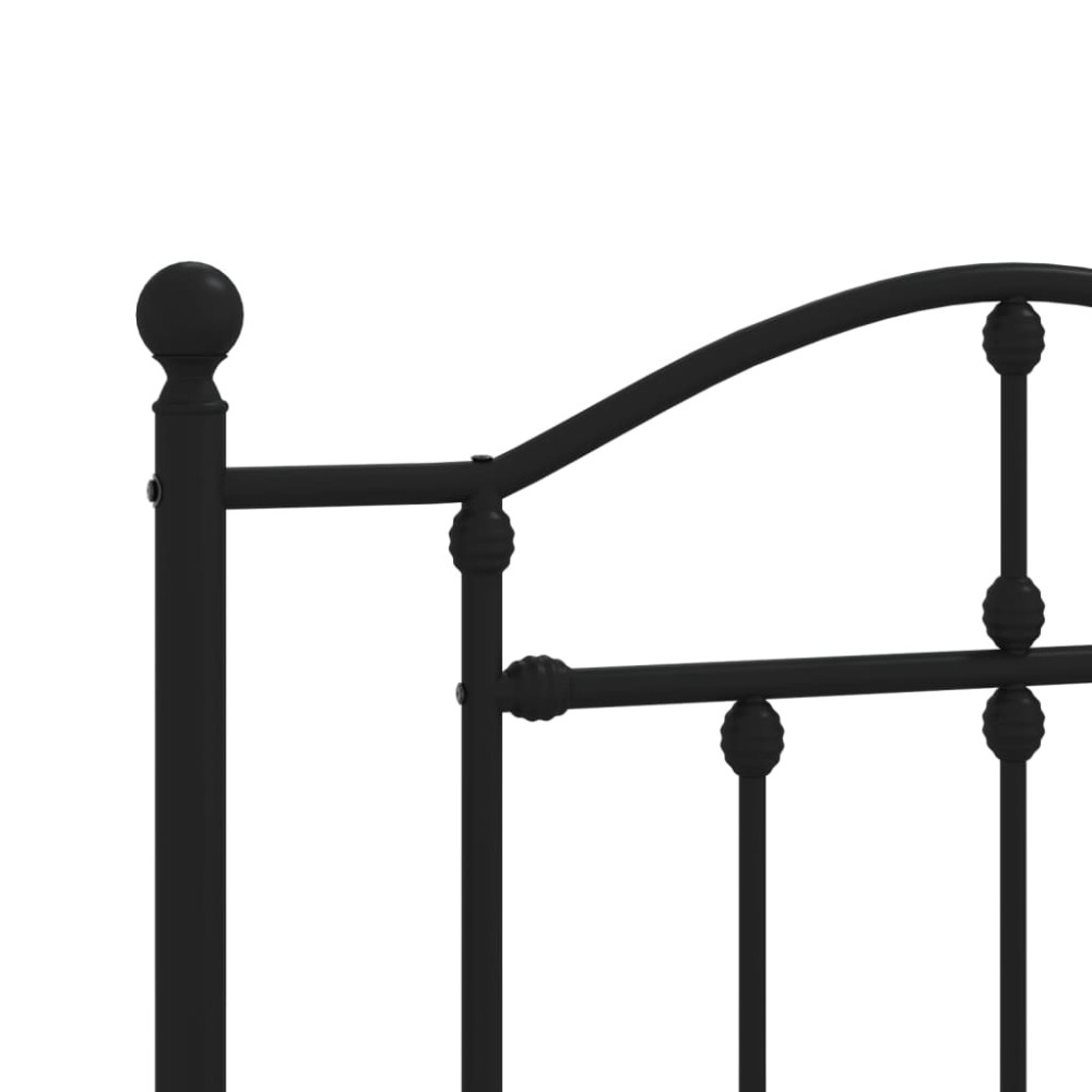 Produktbild för Sängram med huvudgavel och fotgavel svart metall 90x200 cm