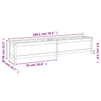 Produktbild för Odlingslåda på ben 199,5x40x39 cm grå massiv furu