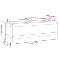 Produktbild för Odlingslåda på ben 119,5x40x39 cm grå massiv furu