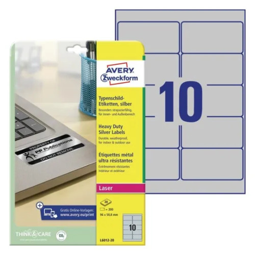 AVERY Avery Heavy Duty Laser Labels - etiketter - 200 stk - 50.8 x 96 mm