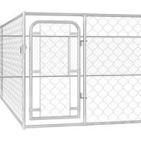 Produktbild för Hundgård för utomhusbruk galvaniserat stål 6x6x1 m