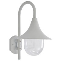 Produktbild för Vägglampa för trädgård E27 42 cm aluminium vit