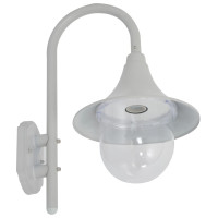 Produktbild för Vägglampa för trädgård E27 42 cm aluminium vit