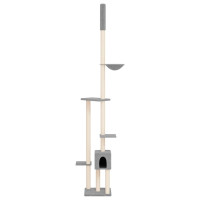 Produktbild för Golv-till-tak klösträd ljusgrå 258,5-284,5 cm