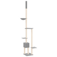 Produktbild för Golv-till-tak klösträd ljusgrå 258,5-284,5 cm