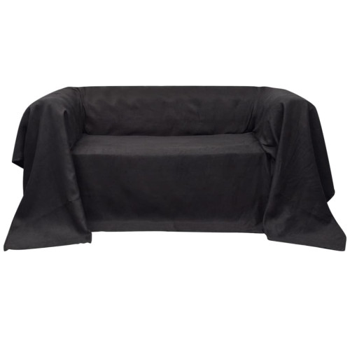 vidaXL Sofföverdrag micromocka 270 x 350 cm antracit