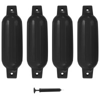 Produktbild för Stötfångare för båt 4 st svart 41x11,5 cm PVC