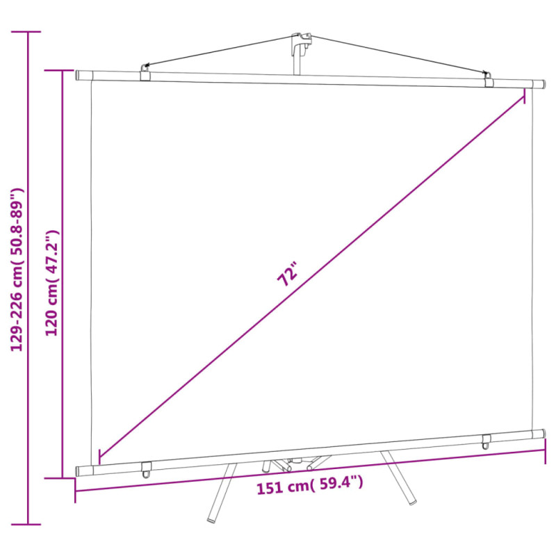 Produktbild för Projektorduk med stativ 72" 4:3