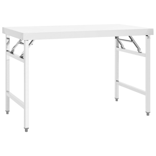 vidaXL Hopfällbart arbetsbord 120x60x80 cm rostfritt stål