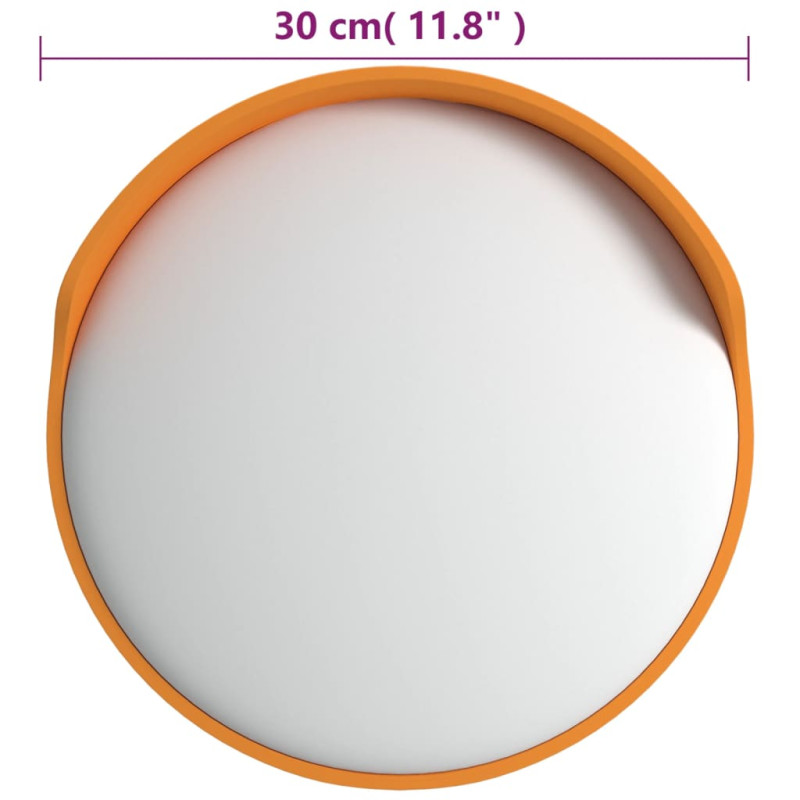 Produktbild för Konvex trafikspegel utomhusbruk orange Ø30 cm polykarbonat