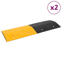 Produktbild för Farthinder 2 st gul och svart 97x32,5x4 cm gummi