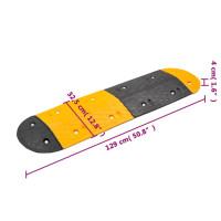 Produktbild för Farthinder gul och svart 323x32,5x4 cm gummi