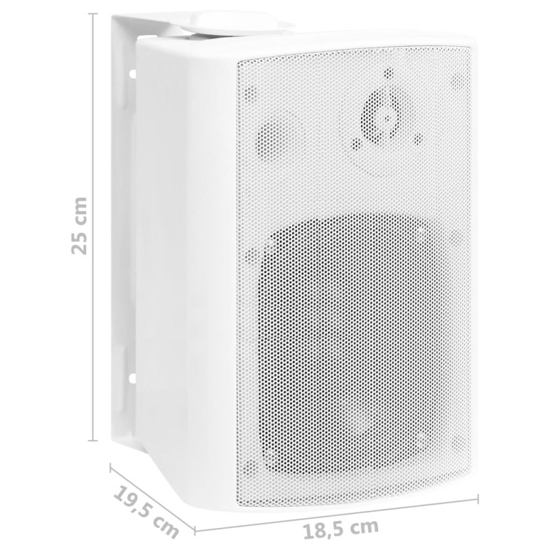 Produktbild för Väggmonterade stereohögtalare 2 st vit inomhus/utomhus 100W