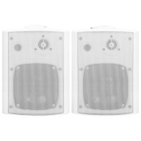 Miniatyr av produktbild för Väggmonterade stereohögtalare 2 st vit inomhus/utomhus 100W