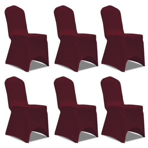 vidaXL Stolklädsel Stretch Burgundy 6-pack