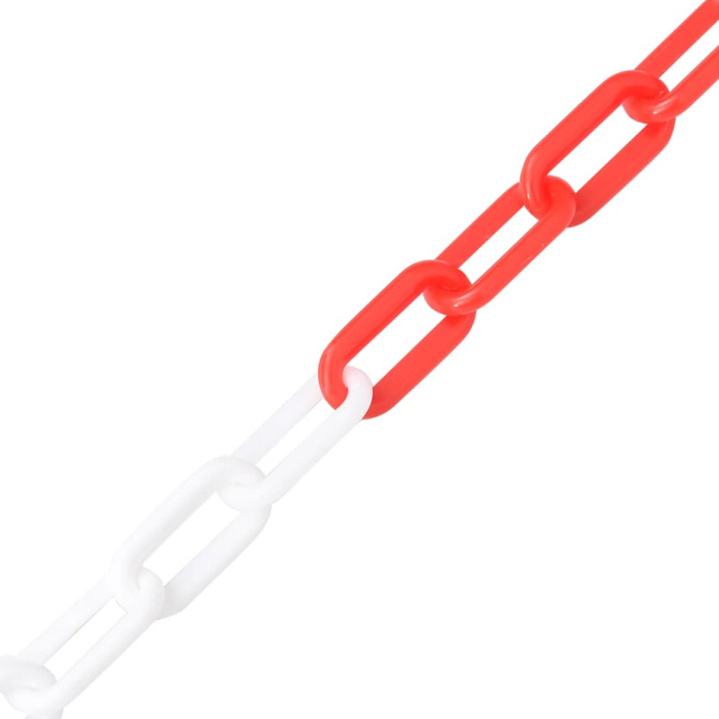 Produktbild för Varningskedja röd och vit 100 Ø8 mm plast