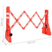 Produktbild för Hopfällbar trafikbarriär röd 210x50x105 cm