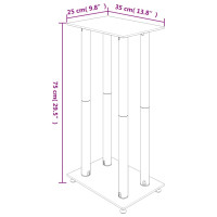 Produktbild för Högtalarstativ 2 st härdat glas 4-pelarmodell svart & silver