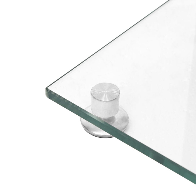 Produktbild för vidaL Högtalarstativ 2 st härdat glas 3-pelardesign silver