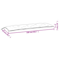 Produktbild för Bänkdynor 2 st blå&vit randig 150x50x7 cm tyg